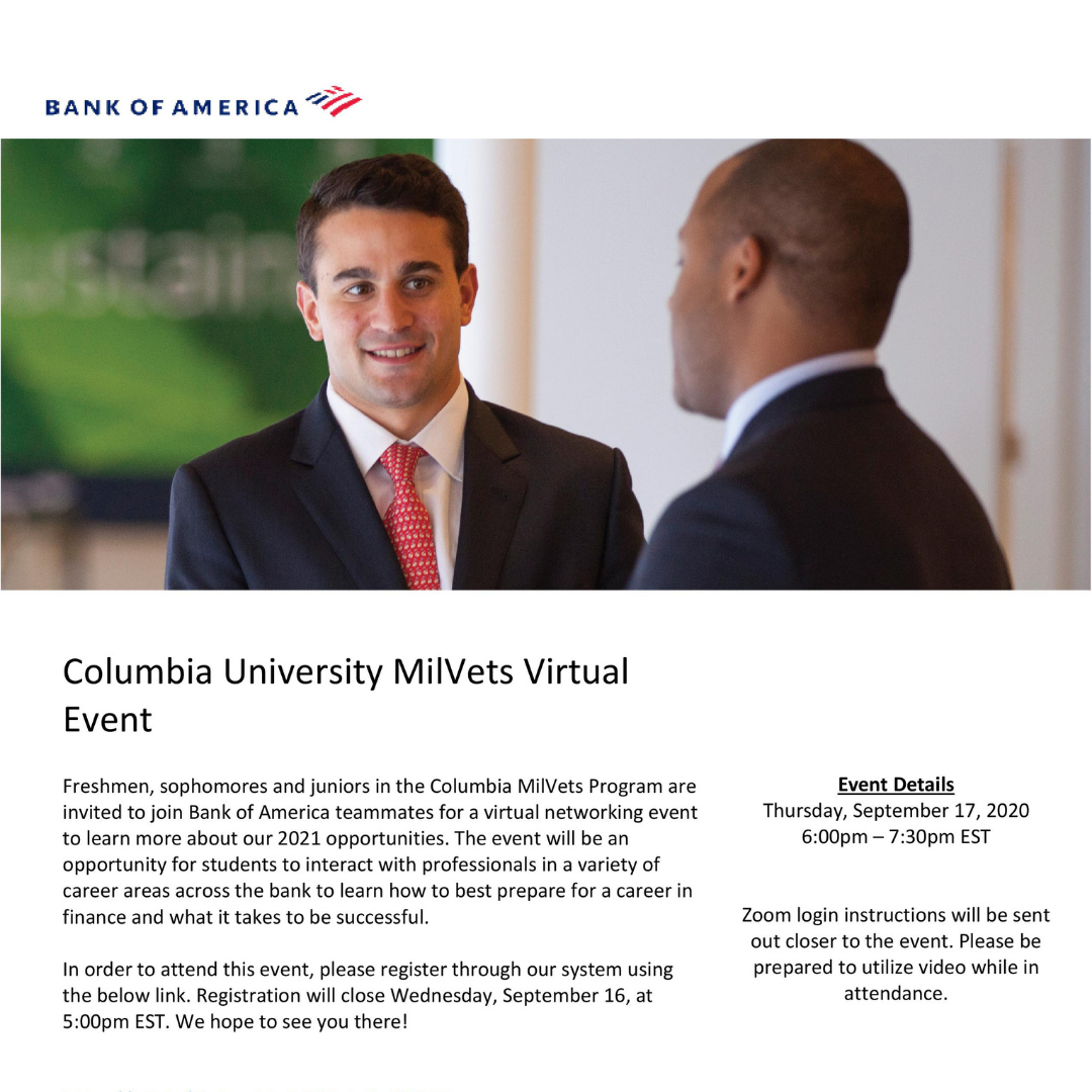 Bank of America Event Flyer